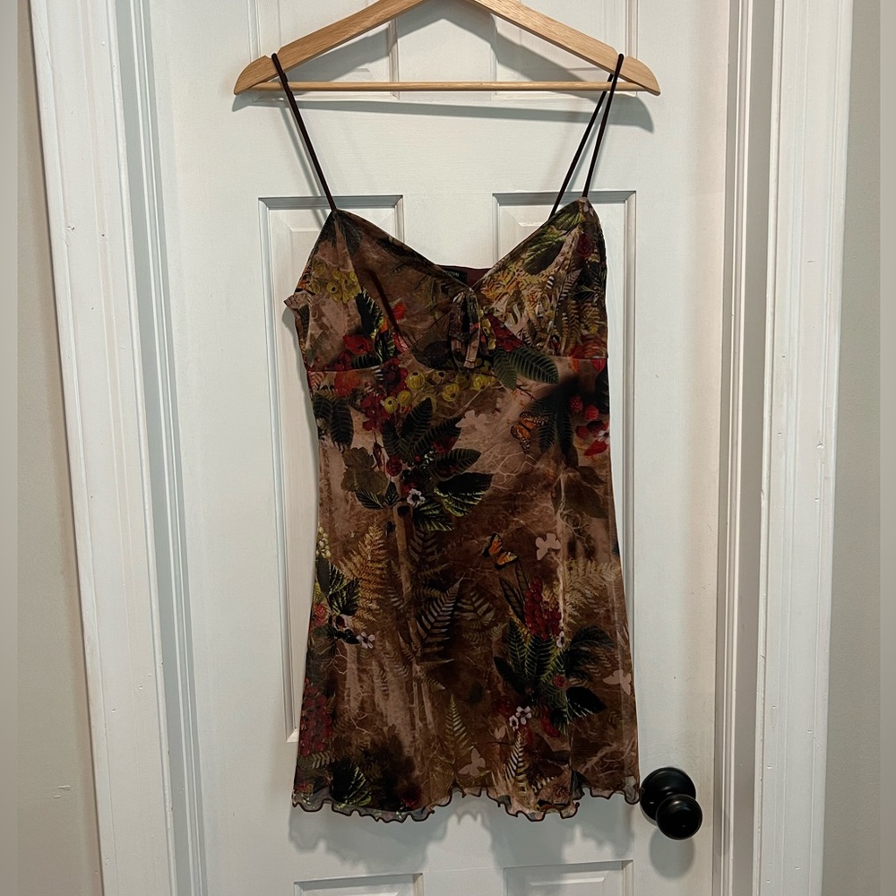 Urban outfitters brown floral mini dress